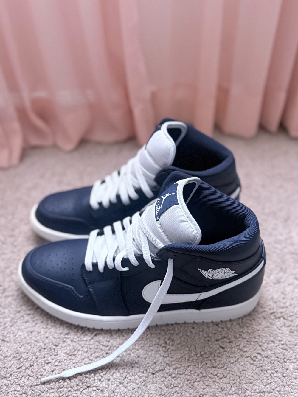 Jordan Navy & White Classic Mid Sneakers